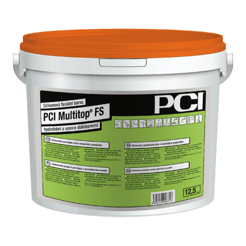 PCI Multitop® FS Silikónový fasádny náter hydrofóbny a stálofarebný, Biela