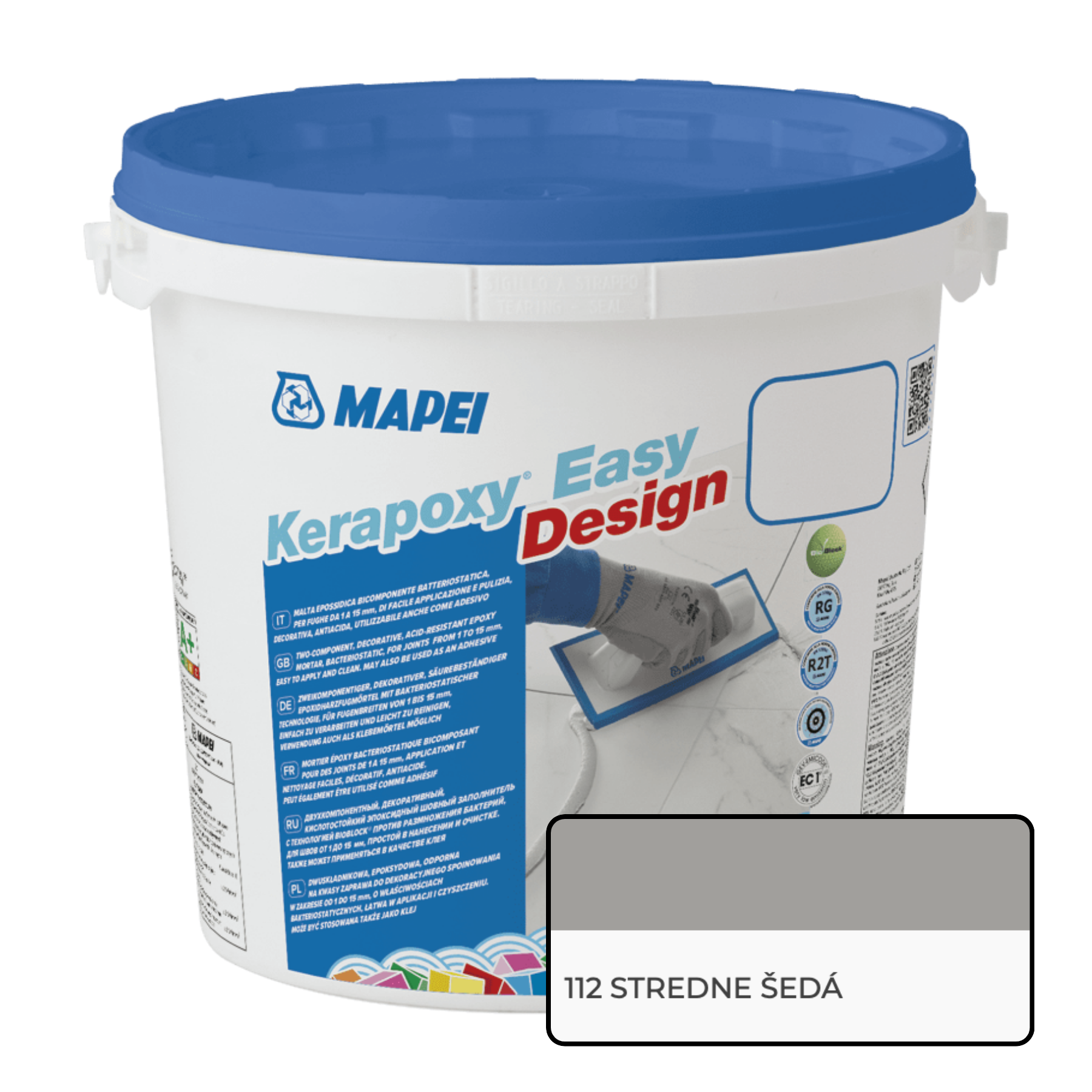 Mapei Kerapoxy Easy Design 2K Epoxidová škárovacia hmota 3 kg 112 Stredne Šedá